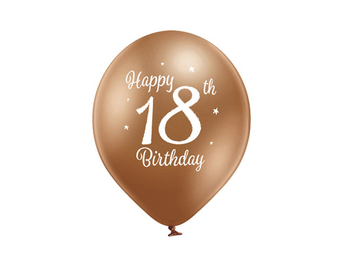 Baloane din latex cu imprimare Happy 18th Birthday - 12" - 6 buc.