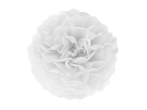 Decorațiuni florale suspendate pom pom - alb - 35 cm - 1 buc.