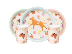 Set aniversar de hârtie cu cai - 24 buc.