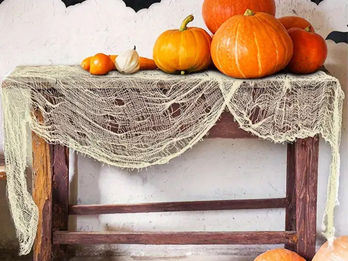 Halloween cremă net - 76 x 300 cm - 1 buc.