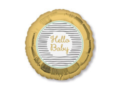 Hello Baby balon de folie pentru Baby Shower auriu - 43 cm - 1 buc.