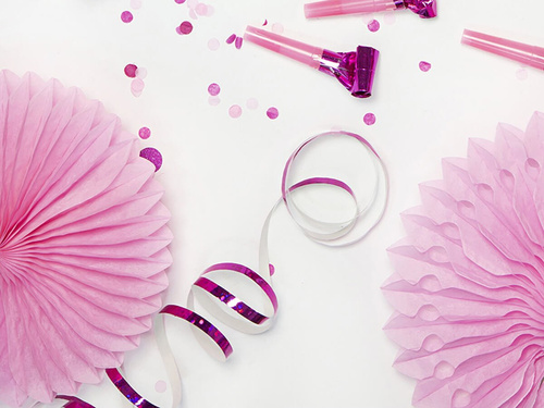 Serpentină holografică - roz - 18 buc.