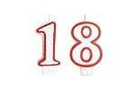 Lumânări numerice cu margine roșie - 18 - optsprezece - 2 buc.