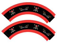 Folii pentru cupcakes Pirat - 6 buc.