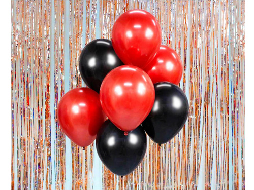 Set de baloane roșii și negre - 30 cm - 7 buc.