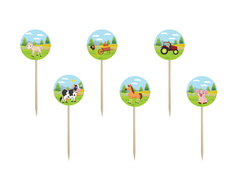 Pickere pentru tort Farmhouse - 6 buc.