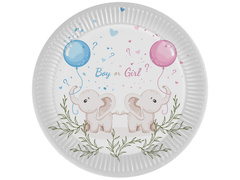 Farfurii fată sau băiat? pentru Baby Shower - 18 cm - 6 bucăți.