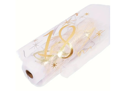 Suport de masă imprimat pentru aniversarea a 18 ani - 18 cm x 5 m - 1 buc.