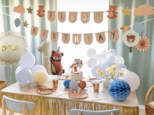 Set decorațiuni pentru tort aniversar ursuleț Teddy - 5 buc.