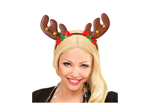 Bentiță cu corn de ren cu fundițe și clopoței