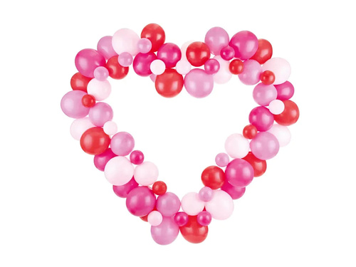 Ghirlandă balon roșu cu cadru Heart - 104 elemente