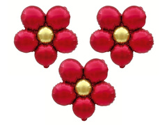 Balon din folie Floare roșu - 40 cm - 3 buc.