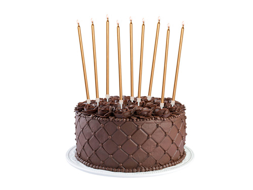 Lumânări aniversare aurii metalice - 16 buc.