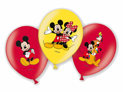 Baloane aniversare Mickey Mouse - 27 cm - 6 buc
