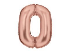 Balon din folie satin număr 0 roz auriu - 86 cm - 1 buc.