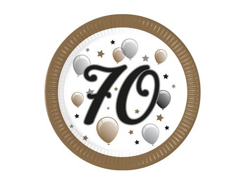 Farfurii pentru aniversarea a 70 de ani - 23 cm - 8 buc.