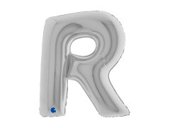 Balon din folie litera R argintiu - 40" - 1 buc.