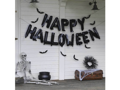 Happy Halloween balon folie cu pânză de păianjen și lilieci