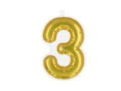 Decorațiune autoadezivă numărul trei auriu - 1 buc.