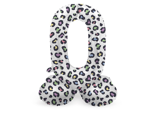 Balon vertical din folie cu numărul 0 Pantera - 72 cm - 1 buc.