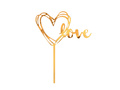 Topper pentru tort din plexiglas Love gold - 1 buc.
