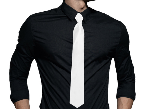 Cravată albă - 48 cm - 1 buc.