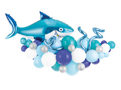 Buchet de baloane din folie Shark - 79 buc.