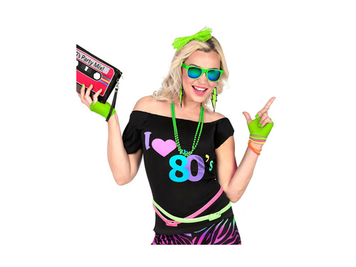 Mănuși fără degete din plasă verde neon