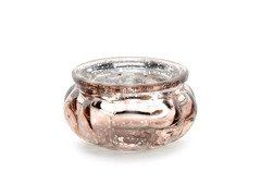 Suporturi de lumânări din sticlă - aur roz - 3 cm - 4 buc.