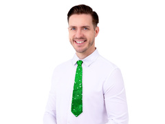 Cravată cu paiete - verde - 36 cm - 1 buc.