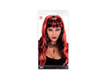 Peruca neagră de Halloween cu accente roșii