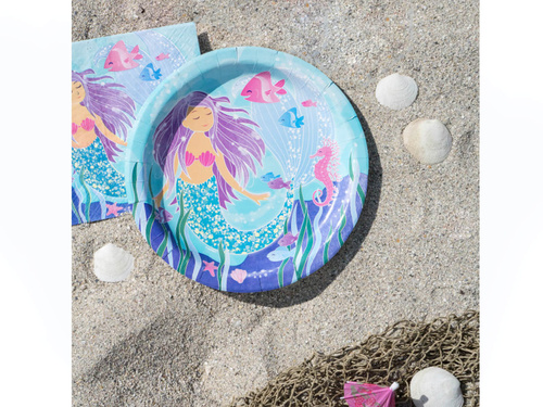 Farfurii aniversare Sirena - 23 cm - 8 buc.