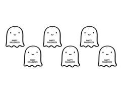 Pandantive de sticlă cu panglică Merry Ghost - 12 buc.