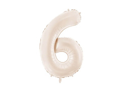 Balon folie bej deschis număr 6 - 86 cm - 1 buc.