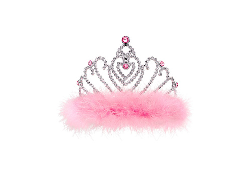 Tiară cu blană roz