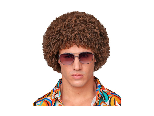 O perucă afro disco maro din anii 1970.