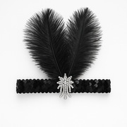 Bentiță retro cu pană neagră - 1 buc.