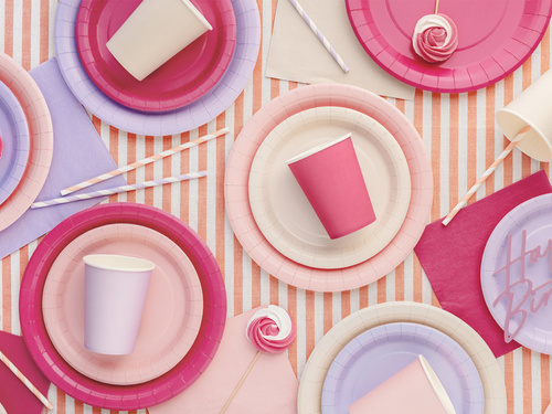 Pahare de hârtie bej - 250 ml - 6 buc.