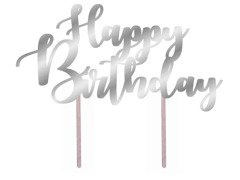 Topper de hârtie pentru tort Happy Birthday - 20 cm