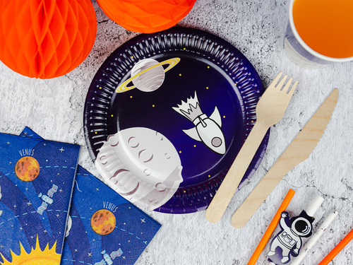 Farfurii aniversare Cosmos - 18 cm - 6 buc.