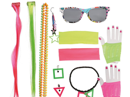 Set de accesorii în stilul anilor '80 - 8 piese.