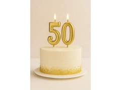 Lumânări numerice aurii - 50 - 2 buc.