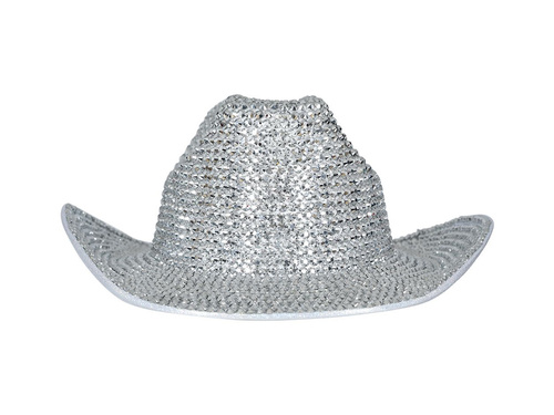 Pălărie de cowboy cu paiete argintii - 1 buc.
