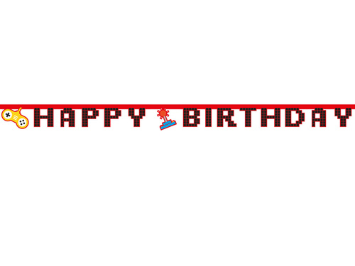 Happy Birthday Gaming Party Banner - 1 buc.