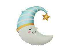 Balon din folie Luna - albastru - 56x68 cm - 1 buc.