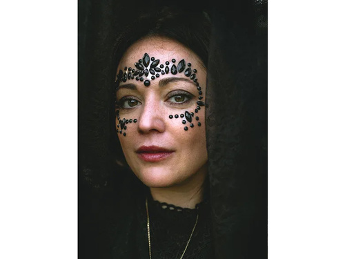 Cristale de față autoadezive negru - 1 op.