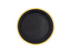 Farfurii negre cu margine aurie - 18 cm - 6 buc.