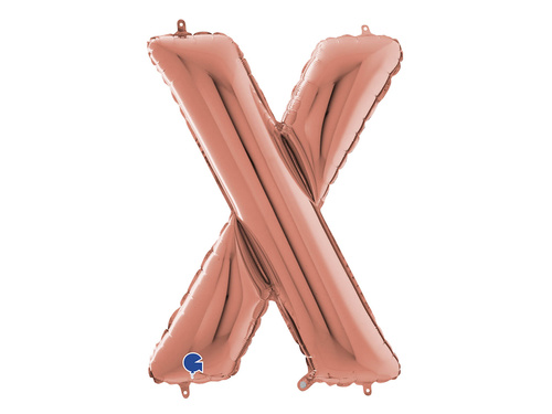 Balon din folie litera X roz auriu - 66 cm - 1 buc.