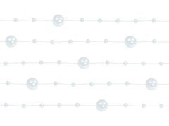 Ghirlandă cu perle de culoarea perlei - 1,3 m - 5 buc.