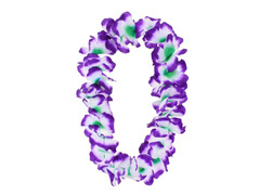 Colier ghirlandă hawaiiană flori mov - 1 buc.